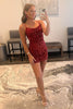 Load image into Gallery viewer, Red Tight Sequins Backless Party Dress