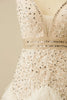 Load image into Gallery viewer, Sparkly White Sequined Appliques Tight Short Prom Dress with Feathers