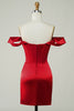 Load image into Gallery viewer, Red Off the Shoulder Asymmetrical Tight Short Party Dress