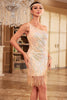 Load image into Gallery viewer, Sparkly Sheath One Shoulder Blue Sequins 1920s Dress