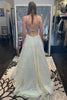 Load image into Gallery viewer, Glitter A-Line White Prom Dress