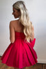 Load image into Gallery viewer, A-Line Satin Red Strapless Short Prom Dress with Bowknot