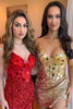 Load image into Gallery viewer, Sparkly Red Mirror Short Prom Dress With Sequins