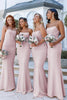Load image into Gallery viewer, Mermaid Strapless Light Pink Long Bridesmaid Dress