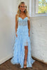 Load image into Gallery viewer, Light Blue Sweetheart Corset Prom Dress with Slit