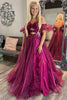 Load image into Gallery viewer, Burgundy Sweetheart Detachable Short Sleeves Long Prom Dress with Slit