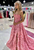 Load image into Gallery viewer, Coral Corset Sweetheart Long Prom Dress with Flowers