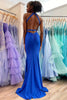 Load image into Gallery viewer, Royal Blue Mermaid Halter Long Prom Dress