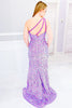 Load image into Gallery viewer, Purple One Shoulder Mermaid Long Prom Dress with Slit