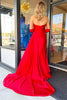 Load image into Gallery viewer, Red Sweetheart Mermaid Satin Long Prom Dress with Slit