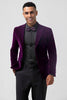 Load image into Gallery viewer, Dark Purple Velvet 2 Pieces Peak Lapel Men&#39;s Prom Suits