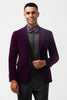 Load image into Gallery viewer, Dark Purple Velvet 2 Pieces Peak Lapel Men&#39;s Prom Suits