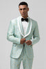 Load image into Gallery viewer, Champagne Shawl Lapel One Button Jacquard Men&#39;s Prom Suits