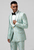 Load image into Gallery viewer, Mint Shawl Lapel One Button Jacquard Men&#39;s Prom Suits