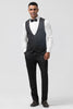 Load image into Gallery viewer, Dark Blue Peak Lapel One Button Jacquard Men&#39;s Wedding Party Suits