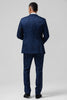 Load image into Gallery viewer, Dark Blue Peak Lapel One Button Jacquard Men&#39;s Wedding Party Suits