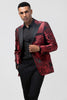 Load image into Gallery viewer, Burgundy 2 Pieces Peak Lapel Flowers Men&#39;s Prom Suits