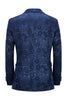 Load image into Gallery viewer, Peak Lapel Dark Blue Jacquard Men&#39;s Prom Suits