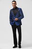 Load image into Gallery viewer, Royal Blue Peak Lapel Jacquard Single Breasted Men&#39;s Prom Suits