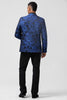 Load image into Gallery viewer, Royal Blue Peak Lapel Jacquard Single Breasted Men&#39;s Prom Suits