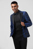 Load image into Gallery viewer, Royal Blue Peak Lapel Jacquard Single Breasted Men&#39;s Prom Suits