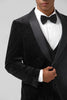 Load image into Gallery viewer, Sparkly Black Shawl Lapel 3 Pieces Single-Breasted Men&#39;s Prom Suits