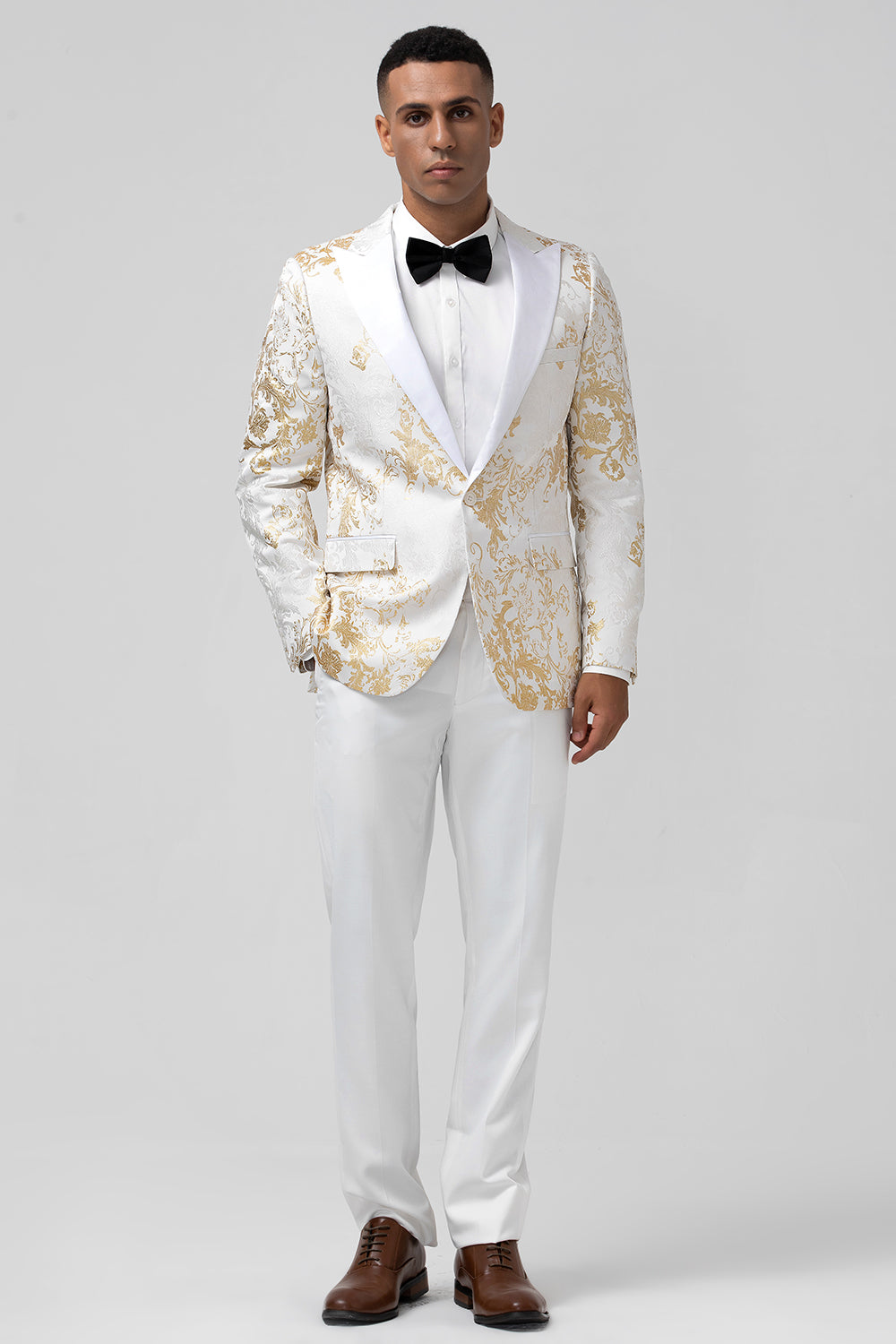 Champagne Peak Lapel Sequins Men's Prom Suits