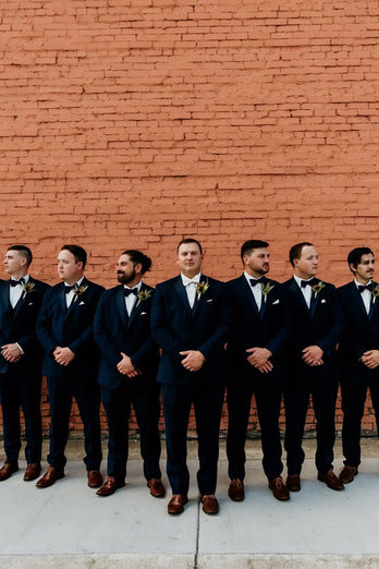 Notched Lapel Dark Navy Men's Prom Suits