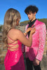 Load image into Gallery viewer, Shawl Lapel Pink Jacquard Men&#39;s Prom Suits