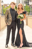 Load image into Gallery viewer, Shawl Lapel Golden Black Jacquard Men&#39;s Prom Suits