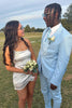 Load image into Gallery viewer, Notched Lapel Light Blue Men&#39;s Prom Suits
