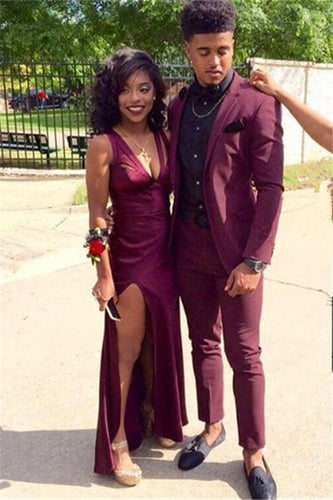Purple 2 Pieces Notched Lapel Men's Prom Suits