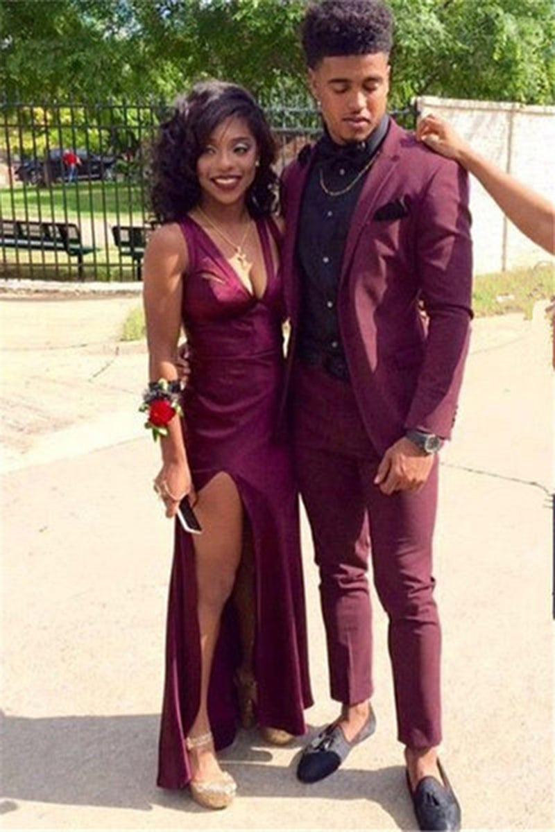 Load image into Gallery viewer, Purple 2 Pieces Notched Lapel Men&#39;s Prom Suits
