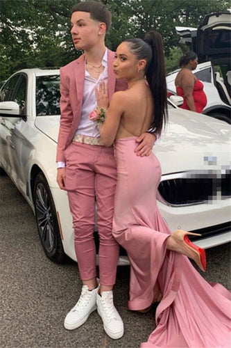 Pink 2 Pieces Notched Lapel Men's Prom Suits
