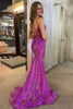 Load image into Gallery viewer, Sparkly Orchid Mermaid Lace-Up Long Prom Dress