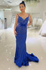 Load image into Gallery viewer, Sparkly Royal Blue Mermaid Long Prom Dress With Sequins