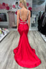 Load image into Gallery viewer, Mermaid Red Satin Prom Dress with Beading