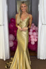 Load image into Gallery viewer, Glitter Golden Mermaid Backless Long Prom Dress