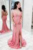 Load image into Gallery viewer, Sparkly Mermaid Coral Long Prom Dress with Slit