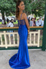 Load image into Gallery viewer, Royal Blue Corset Prom Dress with Slit