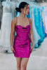 Load image into Gallery viewer, Sparkly Fuchsia Corset Tight Short Sequins Party Dress