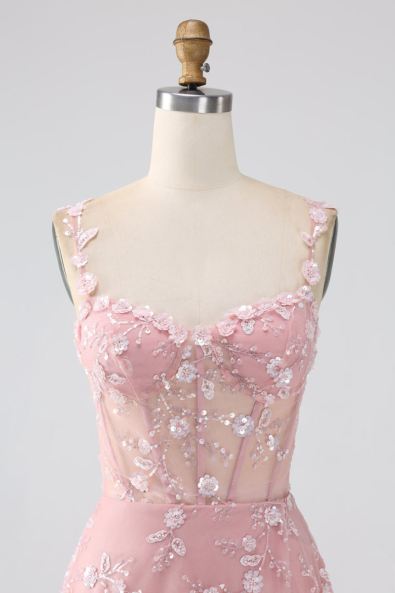 Load image into Gallery viewer, A-Line Blush Corset Prom Dress