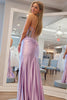 Load image into Gallery viewer, Lilac Strapless Corset Mermaid Satin Long Prom Dress with Slit