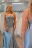 Load image into Gallery viewer, Glitter Grey Blue Grey Blue Appliques Mermaid Long Prom Dress