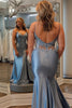 Load image into Gallery viewer, Glitter Grey Blue Grey Blue Appliques Mermaid Long Prom Dress