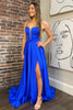 Load image into Gallery viewer, Royal Blue Long Prom Dress with Slit