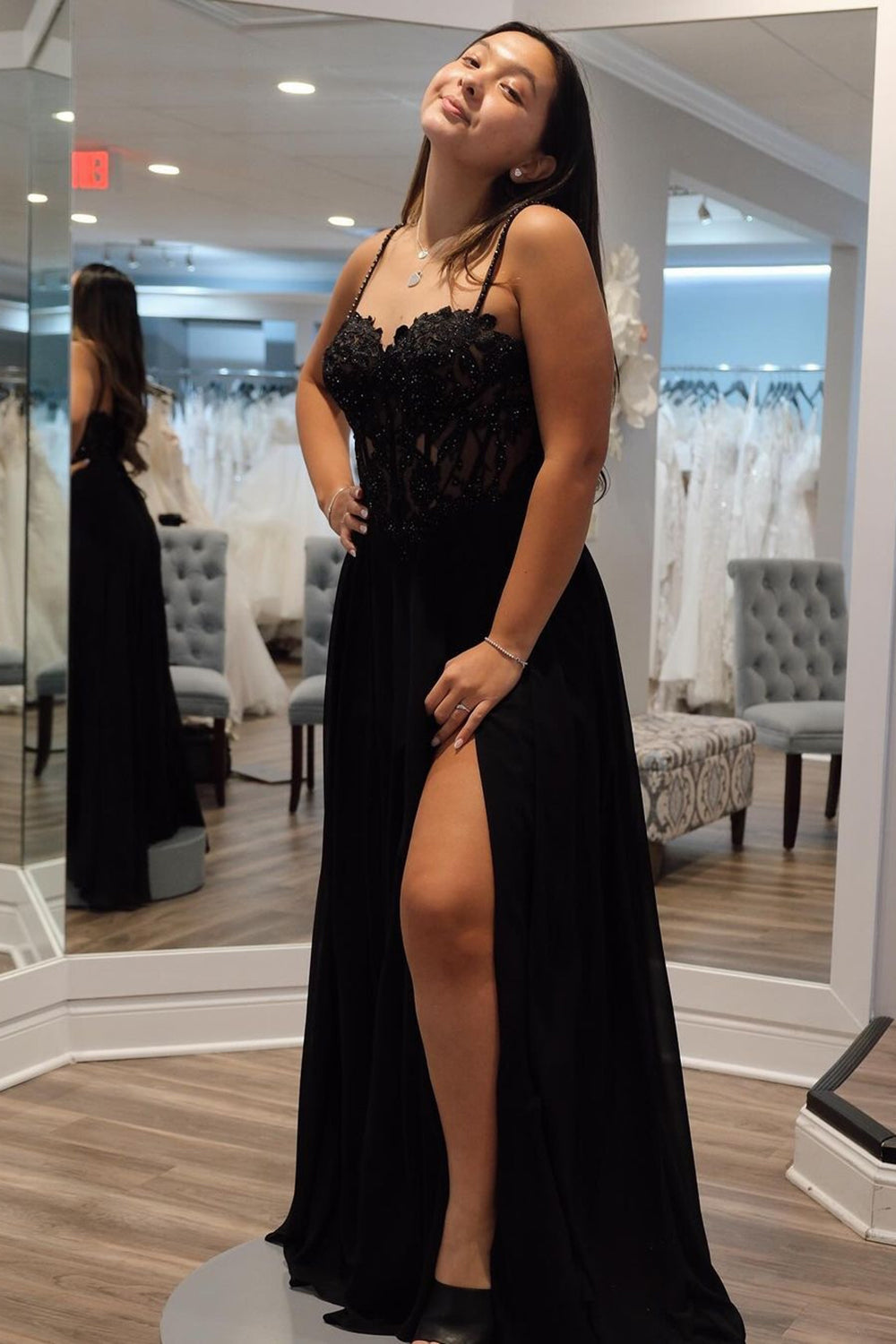 Sparkly Black Prom Dress 