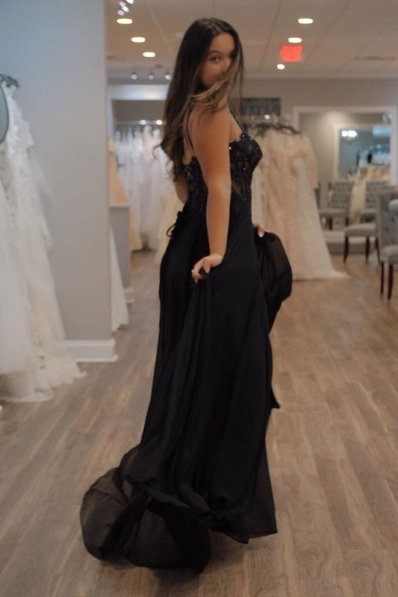 Load image into Gallery viewer, Sparkly Black Prom Dress