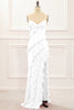 Load image into Gallery viewer, White Backless Spaghetti Straps Prom Dress With Slit