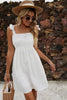 Load image into Gallery viewer, White Shoulder Straps A Line Mini Graduation Dress